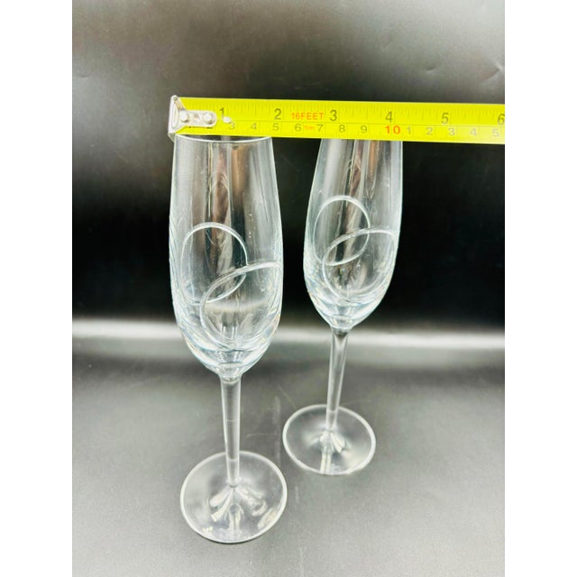 Pristine John Rocha/Waterford Crystal "Circa" Champagne Flutes - Pair For Sale - Image 11 of 12