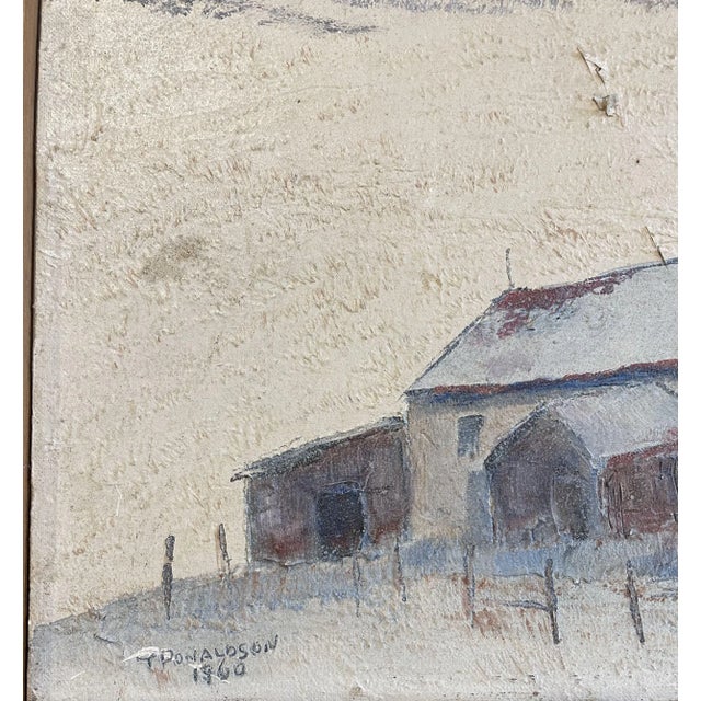 Winter Landscape by Theodore Donaldson (20th Century, USA) Signed T. Donaldson 1960 in Bottom Left Corner, 47 x 77 cm