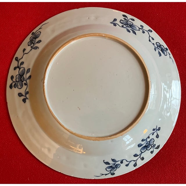 Blue Antique 18th Century Chinese Export Qianlong / Chien Lung (1711 - 1799) Blue and White Porcelain Plates - A Pair For Sale - Image 8 of 9
