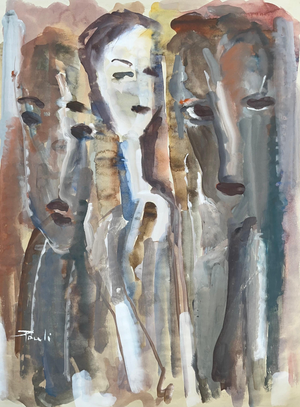 Gilbert Pauli, Question, Watercolor on Paper, 1997