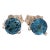 London Blue Topaz Martini Solitaire Stud Earrings in Solid 14k Gold - 2 Pieces For Sale