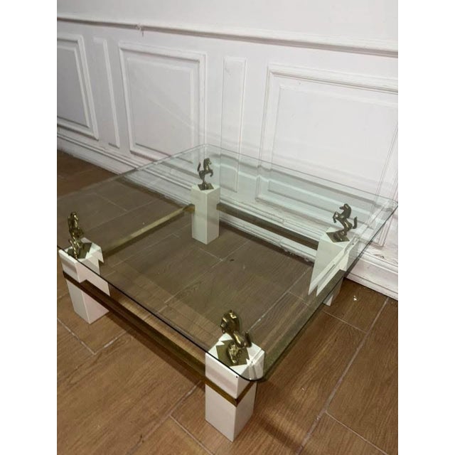 1950s Vintage Coffee Table with Horses, 1950 For Sale - Image 5 of 8