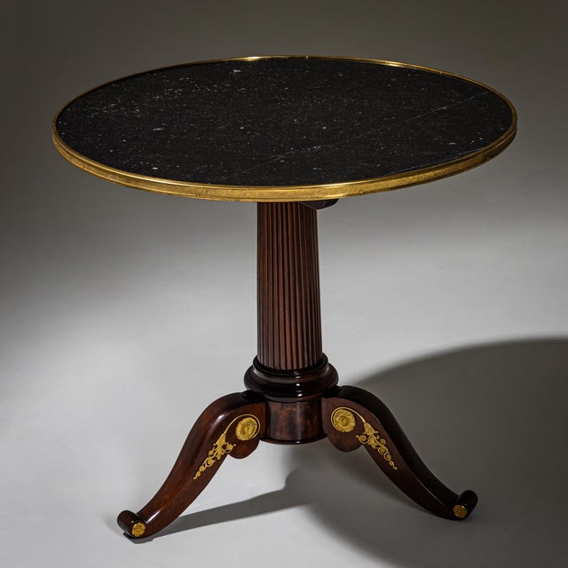 Black Restauration Guéridon with Black Stone Top, France, 1830 For Sale - Image 8 of 8