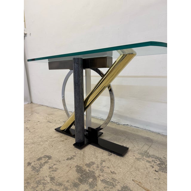 Kaizo Oto for Dia Postmodern Memphis Style Console Table For Sale In Miami - Image 6 of 12