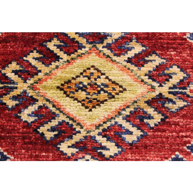 Textile Rustic Super Kazak Red/Beige Wool Rug - 2'0'' X 2'10'' For Sale - Image 7 of 10