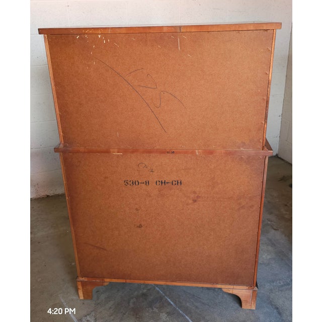 Dixie Furniture Mid Century Federal Style Mahogany Chest on Chest of Drawers For Sale - Image 12 of 12