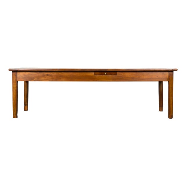 Late 19th Century French Provincial Walnut Farmhouse Table With Four Drawers For Sale