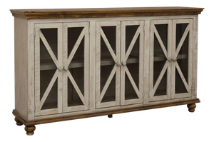 Bayshore 6 Door Crossbar Sideboard - Gray - 72"