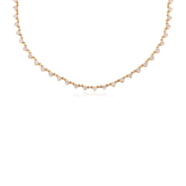 Art Deco Heritage-Inspired 3.6 Carat Real Diamond Station Chain Necklace in 18k Gold For Sale - Image 3 of 14