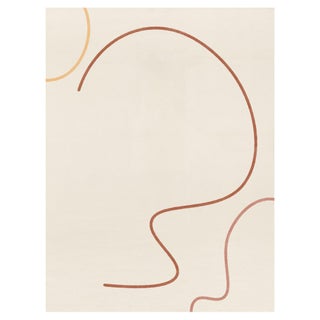 Minimalist Abstract Line Drawing in Warm Earth Tones 24" X 30" For Sale