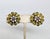 Vintage 1960s Signed Ornella Italy Round Green Beaded Clip Earrings-2 Pieces For Sale - Image 4 of 8