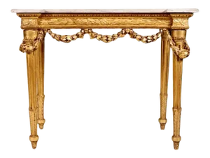 Early 19th Century Neoclassical Gilt and Marble-Top Console Table
