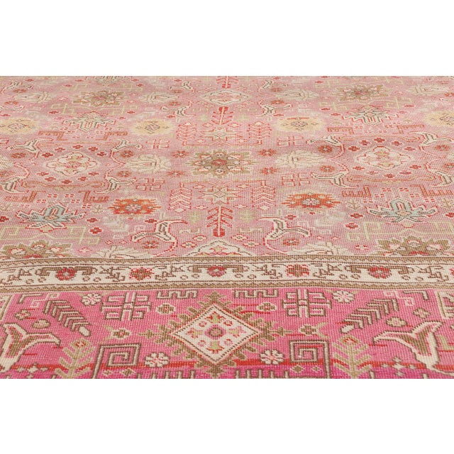 Mid 20th Century Vintage Pink Persian Tabriz Rug - 09'09 X 12'07 For Sale - Image 5 of 10