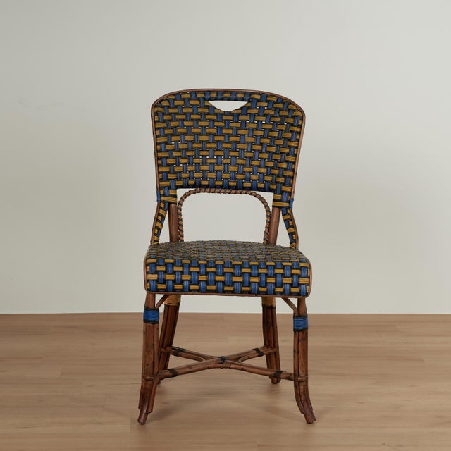 Set of Eight Vintage Rattan French Bistro Chairs For Sale - Image 11 of 17