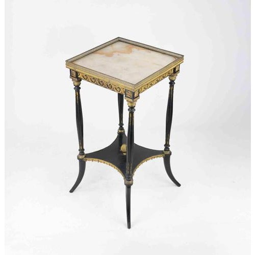 Wood Antique Napoleon III Altana Table in Ebony Wood and Gilded Metal, France For Sale - Image 7 of 7