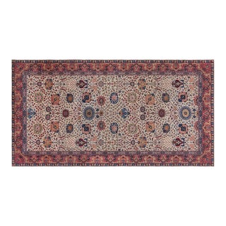 Fine Antique Indian Amritsar Botanic Handmade Wool Rug For Sale