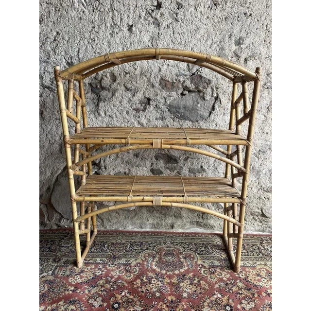 Goldenrod Sweden Rattan Shelf, 1960s For Sale - Image 8 of 8