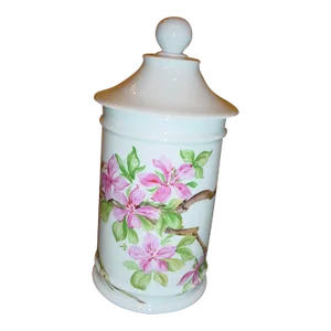 1950s French Porcelain Apothecary Pot Signed by Artist