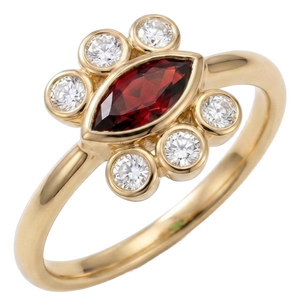 Dainty Garnet Marquise Ring | Deep Red Gemstone Engagement Ring, | January Birthstone Gift Us 7