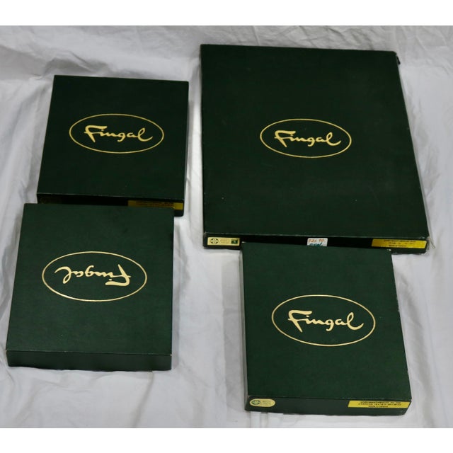 Vintage Fingal Irish 120" x 90" Linen Table Cloth & Twelve (18"x18") Napkins in Chrysanthemum Pattern