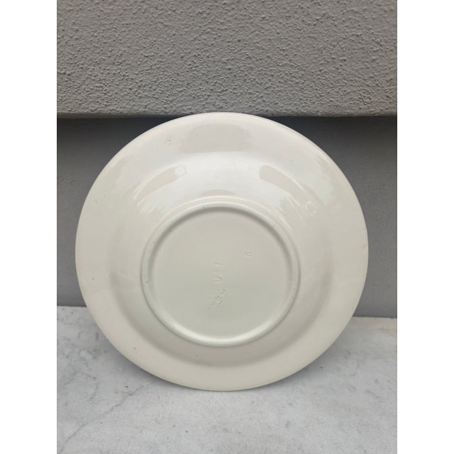 Late 19th Century Rare 19th Century French Majolica Leaf Plate Longchamp For Sale - Image 5 of 5
