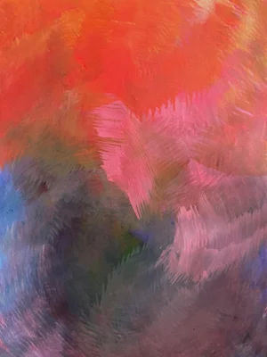 Echoes 01 - Veil of Embers Original Painting Art by Carrie Bergey - Crimson, Rose, Red, Pink, Indigo, Purple