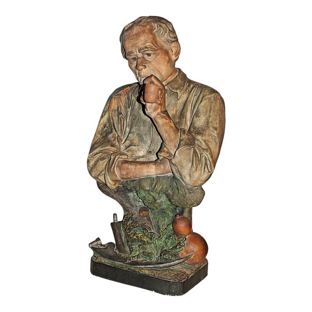 Antique French Terracotta Figurine by J. Legulche For Sale