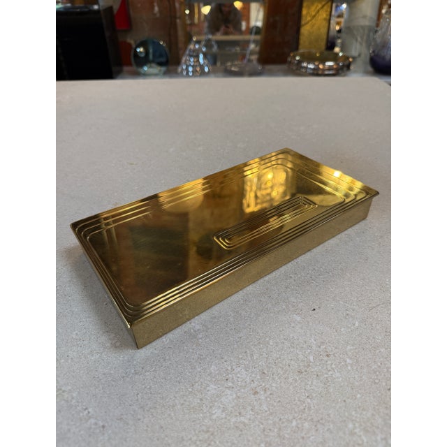 Modern Vintage Brass Rectangular Lidded Box For Sale - Image 3 of 11