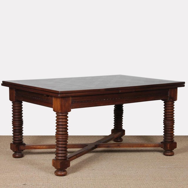 French Extendable Dining Table, 1940s For Sale - Image 9 of 14