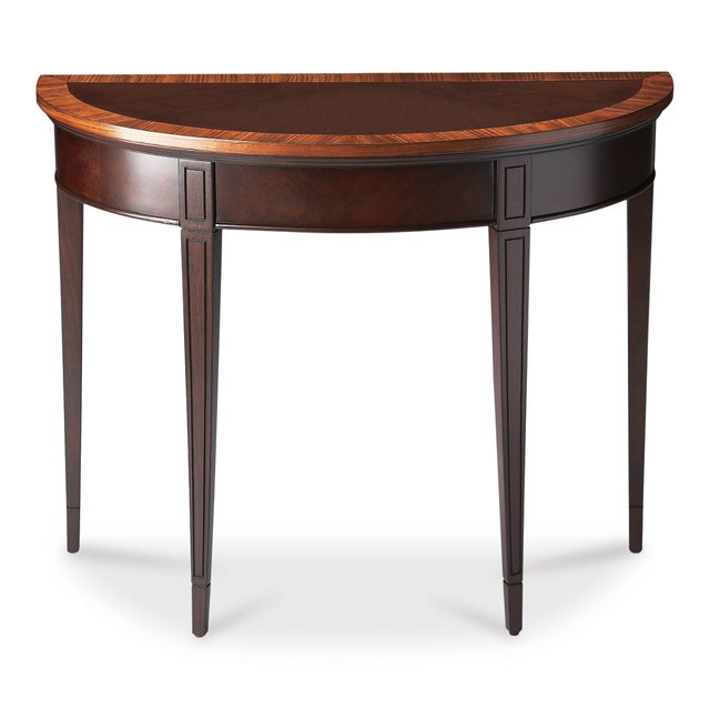 Traditional Hampton Nouveau Demilune Console Table, Dark Brown For Sale - Image 3 of 3