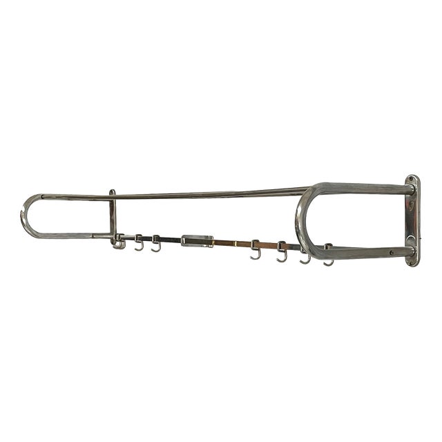 Italian Art Deco Metal Coat Hanger with Hat Rack, 1940s For Sale