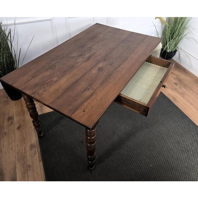 Gold Antique Italian Walnut Desk, 1890s For Sale - Image 8 of 9