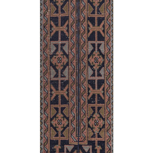 Textile 1960s Vintage Turkish Oushak Runner Rug 1'9'' X 21'9'' For Sale - Image 7 of 10