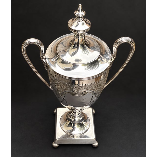 Antique Edwardian Silver-Plated Tea Urn by James Dixon & Sons, Sheffield, 1905 For Sale - Image 4 of 12