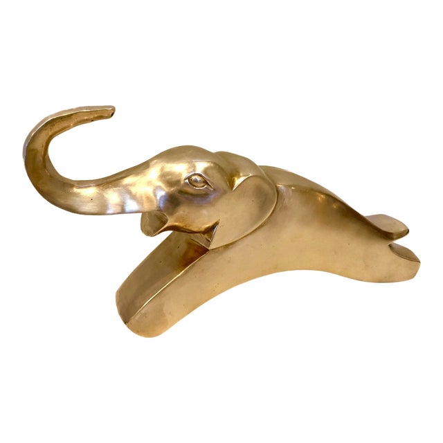 Mid Century Modern Brass Elephant Statue Colbi Cashier "Styled" For Sale
