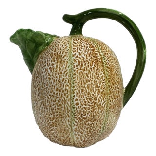 Vintage the Haldon Group Ceramic Cantaloupe Melon Pitcher For Sale