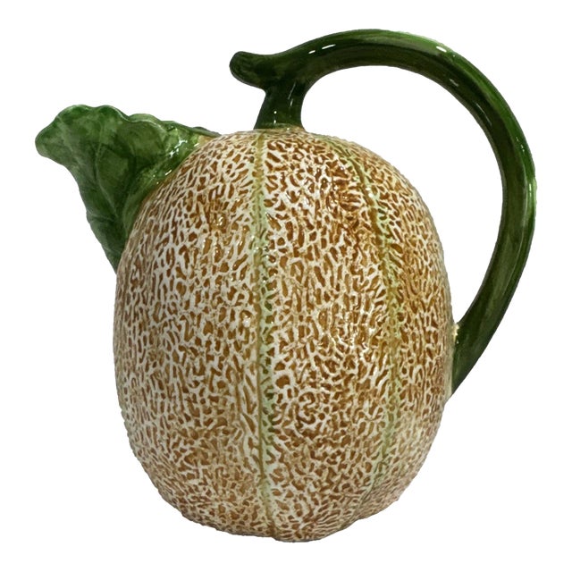 Vintage the Haldon Group Ceramic Cantaloupe Melon Pitcher For Sale