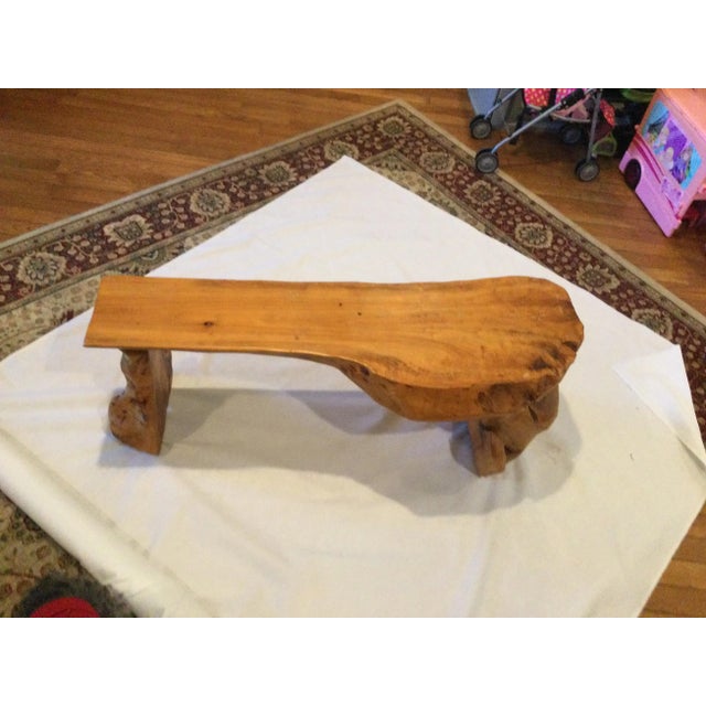 1980s Vintage Handcrafted Wood Bench For Sale In New York - Image 6 of 10