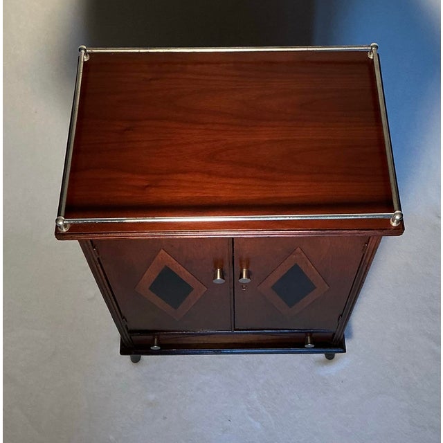 Wood Mid-Century Modern Wooden Cabinet Art Deco Elements, Circa 50s 60s For Sale - Image 7 of 12