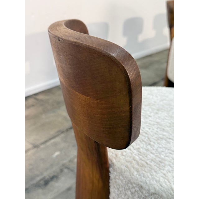 White Set of Eight Reupholstered Chairs, Mid-Century Style For Sale - Image 8 of 11