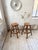 Pair of oak bar stools on tripod bases, free-form design by Henri Bataille, circa 1960s. A very elegant model, with a...