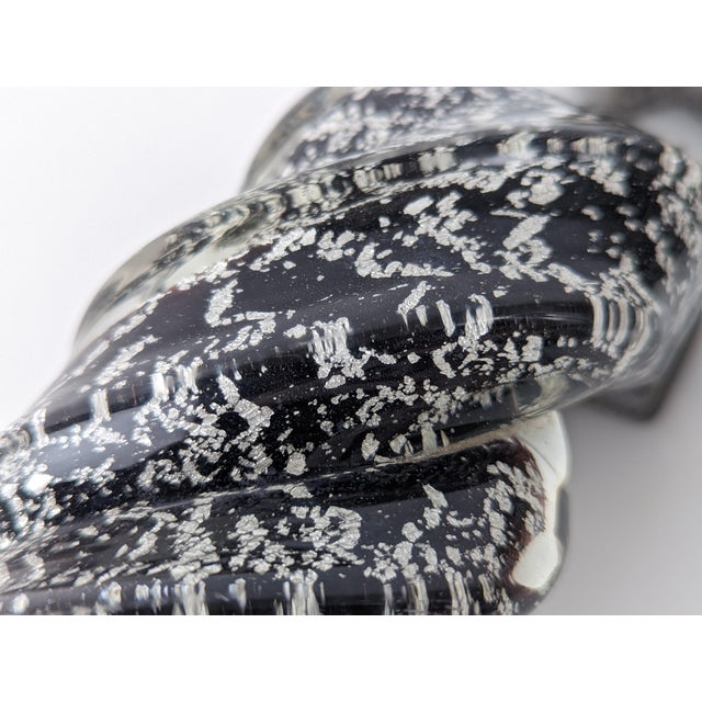 Hand-Blown Murano Glass Spiral Door Handles with Silver Dust, 1960s, Set of 2 For Sale - Image 5 of 13