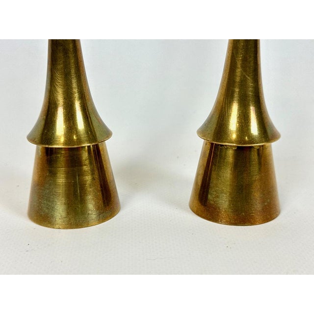 1960s Mid-Century Modern Brass Candlestick attributed to Jens Quistgaard, 1970s, Set of 2 For Sale - Image 5 of 8