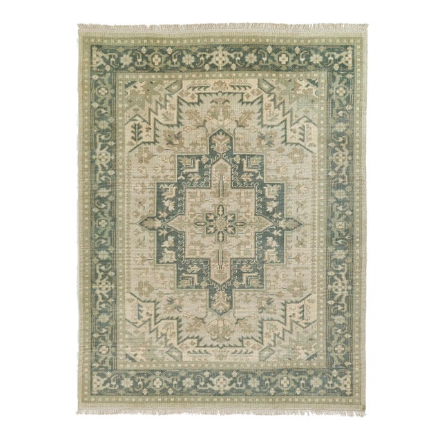 Erin Gates by Momeni Concord Green Hand Knotted Wool Runner 2'6" X 8' For Sale