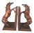 Vintage 1980s Bronzed Equine Bookends W/ Walnut Base - Set of 2 For Sale