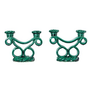 Pair of 1950s Vallauris Candlesticks by Jerome Massier For Sale