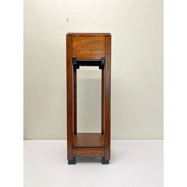 Art Deco Pedestal in Oak, 1920s For Sale - Image 4 of 17