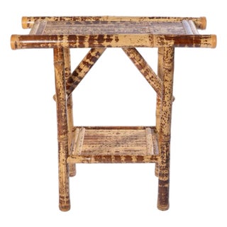 Vintage Bamboo Console Table For Sale