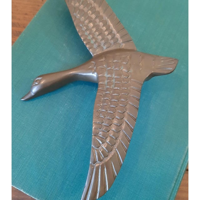 Metal Vintage Brass Flying Goose Door Knocker For Sale - Image 7 of 9
