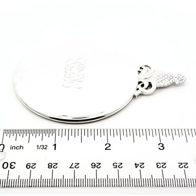 Traditional Tiffany & Co Pineapple Hand Mirror Sterling Silver 58 Grams Estate For Sale - Image 3 of 10